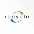 Letter RECYCLE free vector stock. Flip arrow abstract design concept. Royalty Free Stock Photo