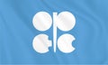 Flag of OPEC Organization of the Petroleum Exporting Countries OPEC Flag. Button with flag of OPEC