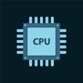 Digital modern microchip CPU on computer motherboard. Futuristic high performance processor. Database, processign concept. Vector Royalty Free Stock Photo