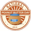 National Peanut Butter Day Sign and Badge Vector Illustration Royalty Free Stock Photo