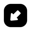 Down Left Arrow 1 Solid Style Icon Royalty Free Stock Photo