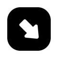 Down Right Arrow 1 Solid Style Icon Royalty Free Stock Photo