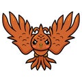 Cute little phoenix cartoon flying Royalty Free Stock Photo