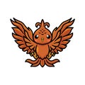 Cute little phoenix cartoon flying Royalty Free Stock Photo