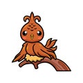 Cute little phoenix cartoon sitting on nest Royalty Free Stock Photo