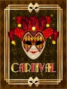 Venice carnival mask, invitation card in art deco style Royalty Free Stock Photo