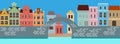 Venice City View Game Background Vector Illustration