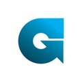 Blue color g arrow letter logo design Royalty Free Stock Photo