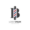 Letter B Barber Pole Logo Design Vector Icon Graphic