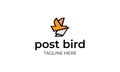 post bird logo design vector