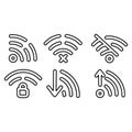 Set of different wireless and wifi icons for design