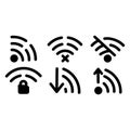 Set of different wireless and wifi icons for design