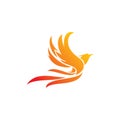 Phoenix wing flame logo design