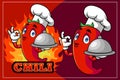 Cartoon chef chili pepper gesturing ok sign Royalty Free Stock Photo