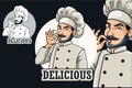 Cartoon chef cook gesturing ok sign