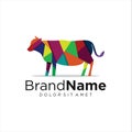 Abstract Colorful gradient Cow Logo Suitable For Company Logos Farm Business Media Games Personal Needs And Others.buffallo Royalty Free Stock Photo