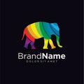 Abstract Colorful gradient elephant Logo Suitable For Company Logos Business Media Games Personal Needs And Others. wild animal Royalty Free Stock Photo