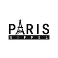 Eiffel Tower logo icon Symbol french, Paris, holiday, travel tour. Black silhouette tall building Eifel Tower isolated Royalty Free Stock Photo