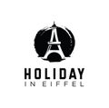 Eiffel Tower logo icon Symbol french, Paris, holiday, travel tour. Black silhouette tall building Eifel Tower isolated