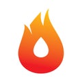 Fire flame drop logo design Royalty Free Stock Photo