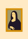 Print. The Mona Lisa in a very simple style