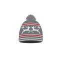 Grey and white  knitted winter hat Royalty Free Stock Photo