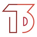 Letter TB or 13 logo vector Royalty Free Stock Photo