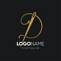 Letter D Sewing Needle Logo Design Vector Icon Graphic Royalty Free Stock Photo