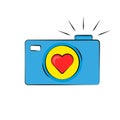 Camera with heart in groove style