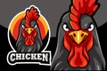 Cartoon chicken head mascot design template Royalty Free Stock Photo