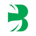 Green nature leaf initial b letter logo design Royalty Free Stock Photo