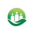 People community green hand care logo design