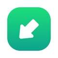 Down Left Arrow 1. Gradient Style Icon Royalty Free Stock Photo