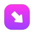 Down Right Arrow 1 Gradient Style Icon Royalty Free Stock Photo