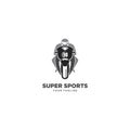 Silhouette sport motorbike logo concept with motorbike riders and black and gray colors