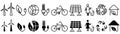 Eco friendly related thin line icon set in minimal style. Royalty Free Stock Photo