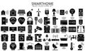 Smart home black filled icons set Royalty Free Stock Photo