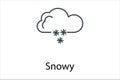 Snowy icon thin line stock illustration