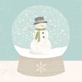 Textured snowman snowglobe Royalty Free Stock Photo