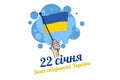 Translation: January 22, Ukraine unity day. vector illustration.