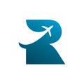 Initial r letter aero plane logo design