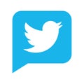 Squared colored sharp edged twitter logo icon