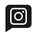 Instagram logo with vector EPS file. Squared Black colored. Royalty Free Stock Photo