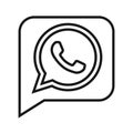 Rounded message whatsapp icon in white background