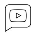 Black message Youtube logo icon