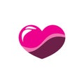Live heart color shape shine logo design
