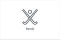 Bandy icon thin line stock illustration