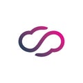 Infinity cloud color line logo design Royalty Free Stock Photo