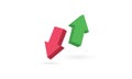 Green up arrow and red down arrow Royalty Free Stock Photo