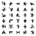 Glyph icons for pictograms. Royalty Free Stock Photo